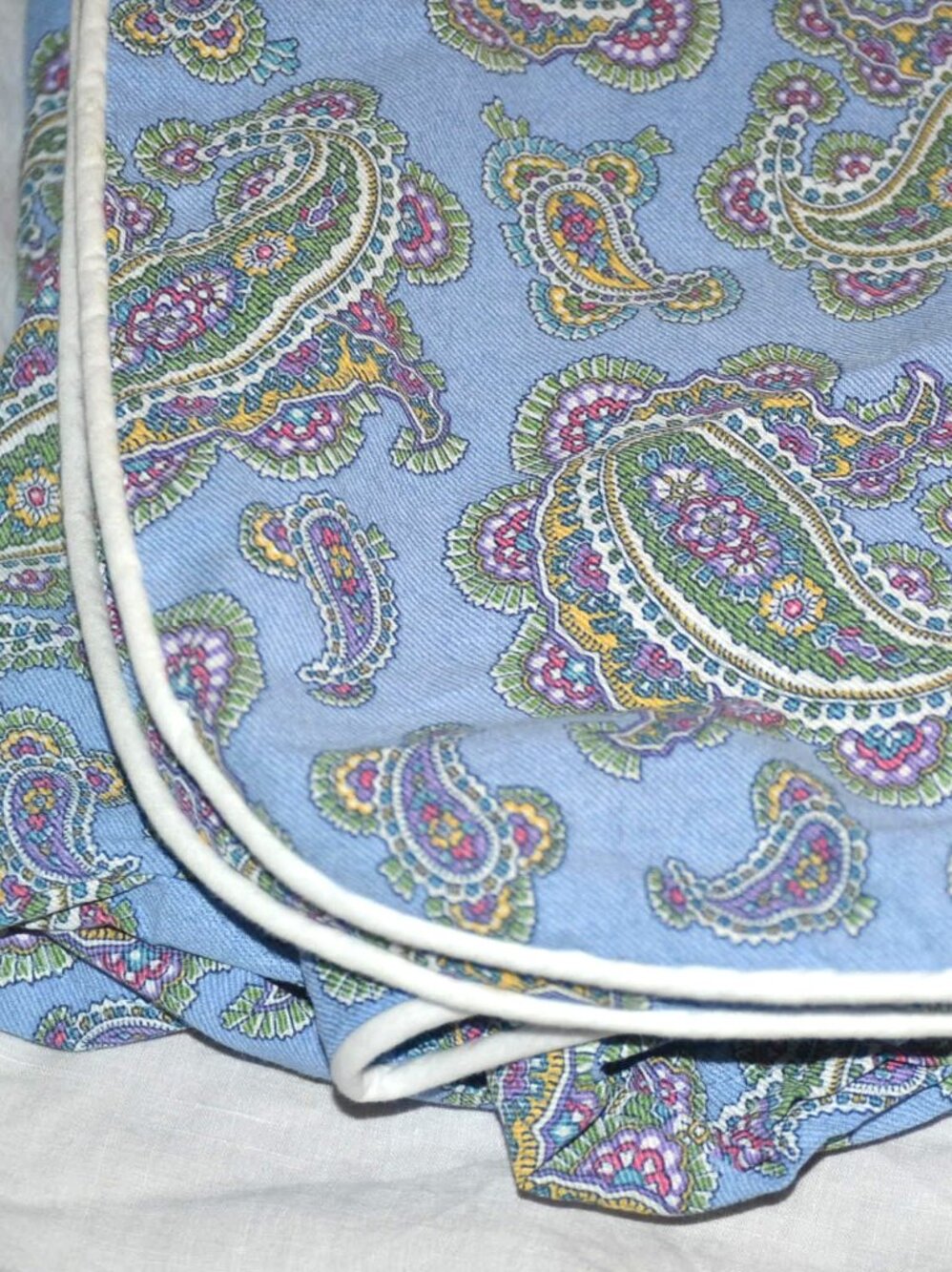 RALPH LAUREN Studio Paisley Oceanside Blue KING Duvet Cover 100% Cotton ITALY